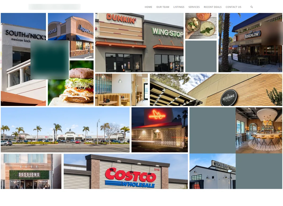 Homepage we built for a commercial real estate brokerage