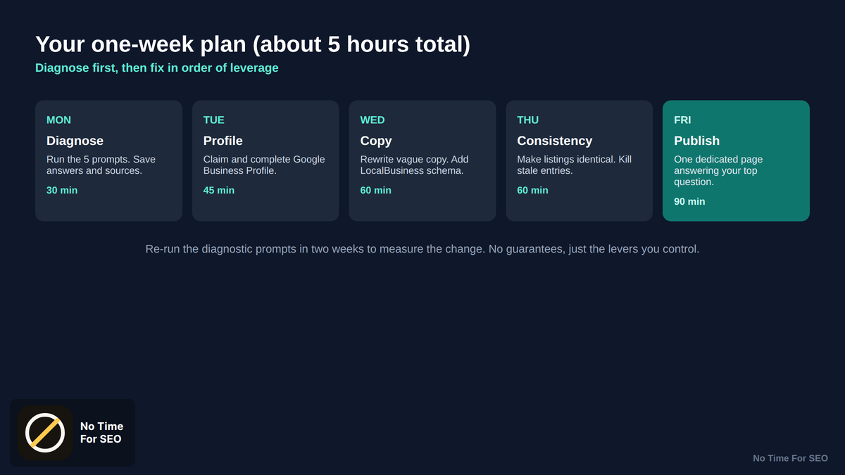 why does chatgpt not know my business: one week plan